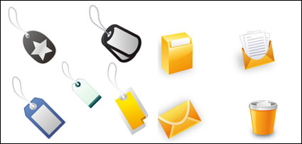 Office icons and labels - Vector