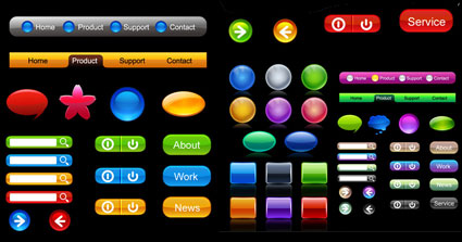 Colorful texture Button Vector