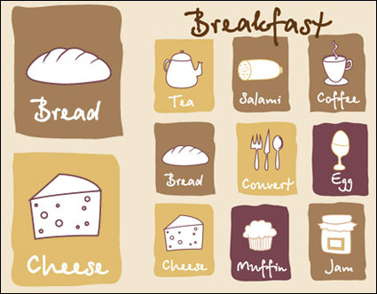 Lovely breakfast icon - vector material