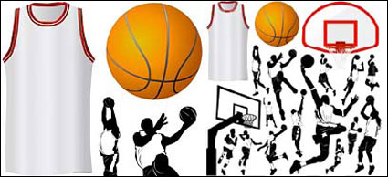 Vector elements of basketball theme