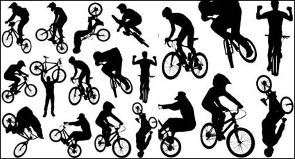 Vector People silhouette sport of cycling