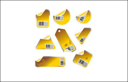 Angle bar code label icon vector material