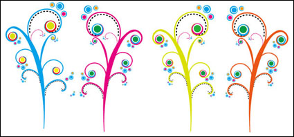 Tree color flowers Vector