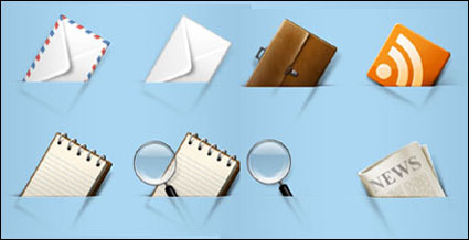 Aviation envelope, brush, documents, newspapers, png icons