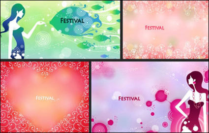FESTIVAL Festivals female pattern vector