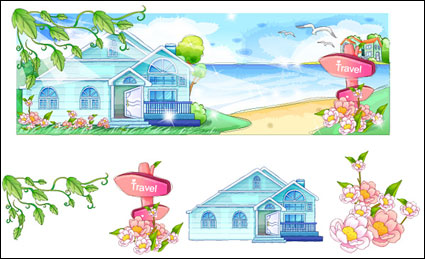 Hand-painted style, summer style series of vector -2