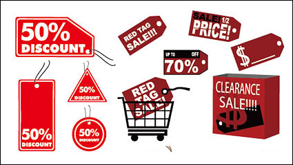 Discount sales label icon vector material