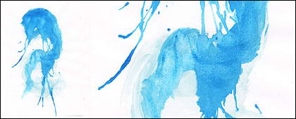 Before the ink watercolor picture material-043