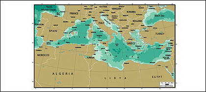 Vector map of the world - the Mediterranean map