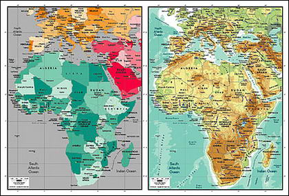 Vector map of the world exquisite material - Map of Africa