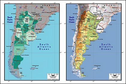 Vector map of the world exquisite material - Argentina map