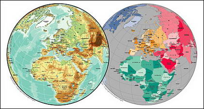 Vector map of the world exquisite material - the European sphere map