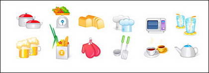 Kitchen supplies, kitchen utensils vector icon