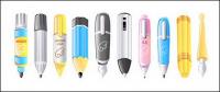 Lovely pen icon vector material