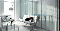 3D bright drawing room picture material