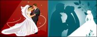 नृत्य, दुल्हन, शादी, चुम्बन, वेक्टर दूल्हा