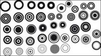 Serie de elementos de diseño blanco y negro de vectores de material -1 (Simple ronda)