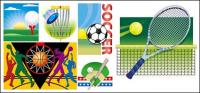 Ilustración vectorial de diversos materiales de deportes