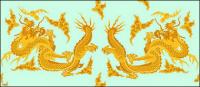 古典の中国のドラゴンのロゴ