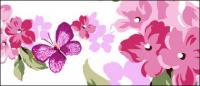 Pulver lila Blumen und Schmetterlinge