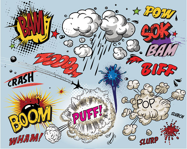 Keywords cartoon explosion BAM BOOM PUFF POW SOK POP cool clouds of