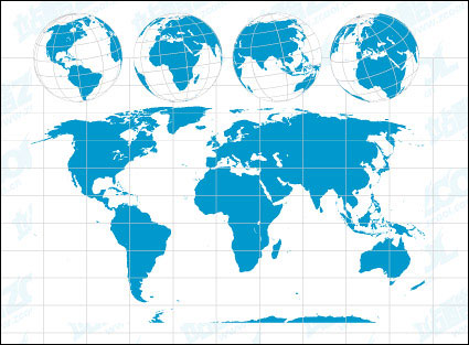 map of the world and the Earth Vector 
