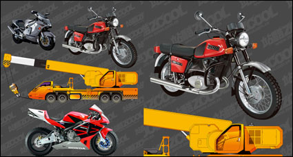 Motorcycle and Crane Vector