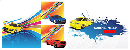 Colorful background with the vehicle vector