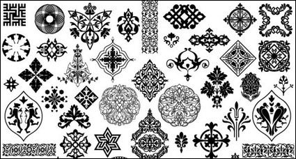 Beautiful classic traditional pattern vector material