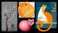 lovely cat vector illustration material
