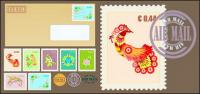 Postmark stamp envelope vector material