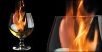 Wine inside the flame picture material