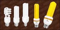 Yellow and white energy-saving lamps vector