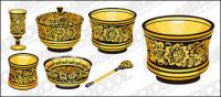 Classical pattern vector material Series -1 - golden utensils