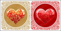 Beautiful crystal style heart-shaped pattern vector material