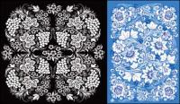 2 beautiful pattern vector material