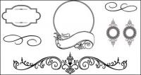 Several European-style lace pattern vector material