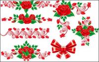 Beautiful rose lace Vector material