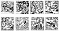 Chinese classical vector of the material 24
