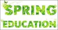 Spring green letters Vector material