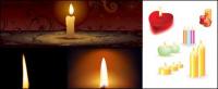 5 candle Vector material