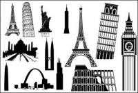 Famous foreign buildings vector material