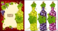 Bottles filled with grape vector material