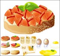 Rich and delicious food) (vector material