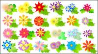 Colorful flowers vector of material			