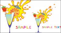 Glass and fruit juices high cartoon 04 - Vector