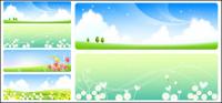 Summer countryside scenery Vector -2