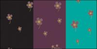 Tri-color flowers vector background material