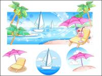 Hand-painted style, summer style series of vector -3