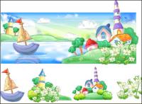 Hand-painted style, summer style series of vector -1
